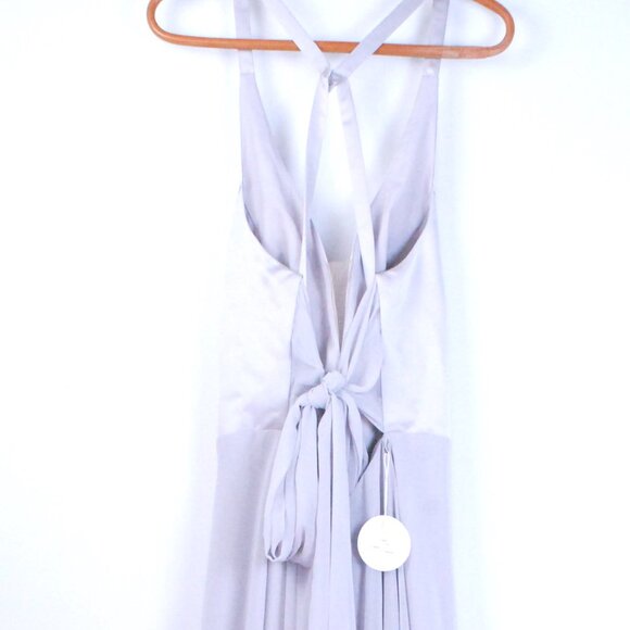 NWT Sorella Vita Satin and Chiffon Bridesmaid Dress Platinum Wedding Gala Ball - Picture 12 of 16